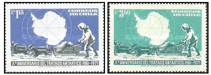 Chile 1972 The 10th Anniversary of Antarctic Treaty serie neuzat