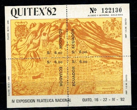 Ecuador 1982 - Expo filatelix Quito, bloc neuzat