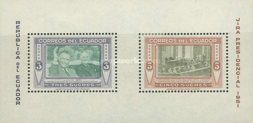 Ecuador 1952 - Vizita presedintelui in SUA, bloc neuzat