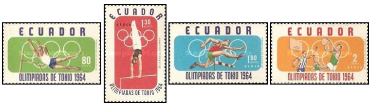 Ecuador 1964 - Jocurile Olimpice, serie neuzata