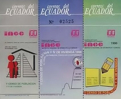 Ecuador 1990 - Recensamantul, colita neuzata