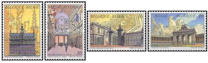 Belgia 1996 - Bruxelles, arhitectura, serie neuzata