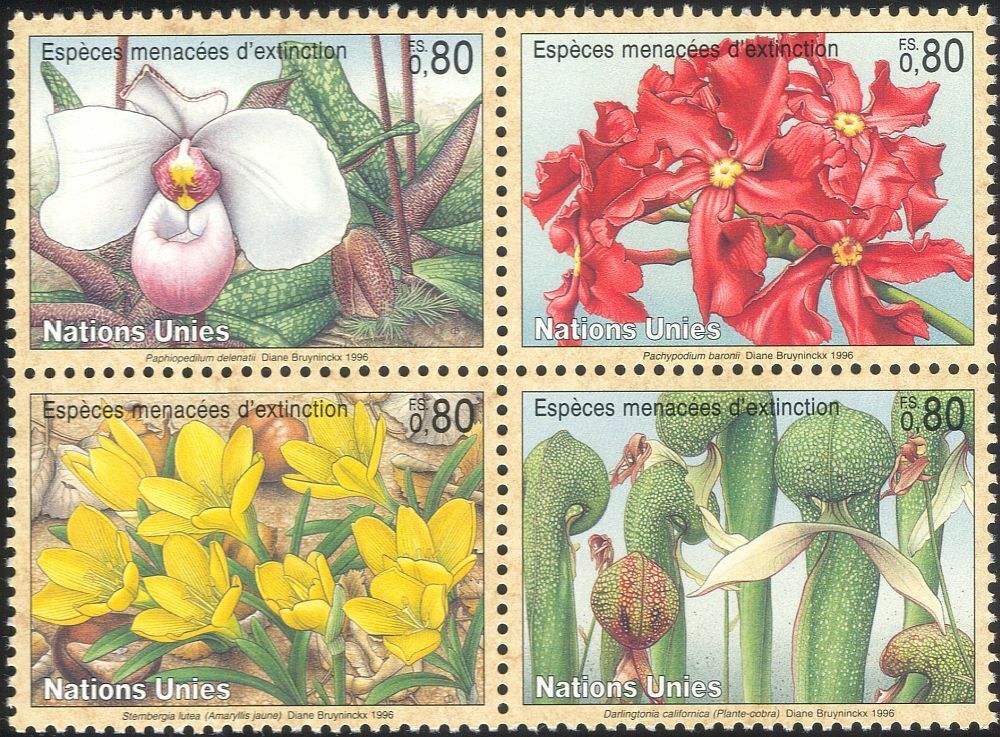 UN Geneve 1996 - Flora, flori, serie neuzata