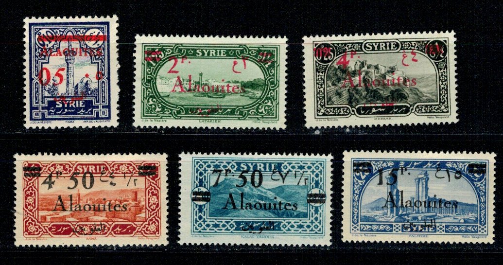 Alaouites 1926/28 - Vederi, supratipar, Mi53-58 serie nestampila