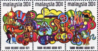 Malaysia 1971 - Turism, triptic neuzat
