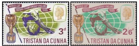 Tristan da Cunha 1966 - CM fotbal, serie neuzata