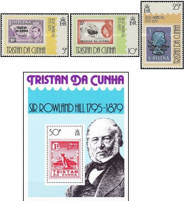 Tristan da Cunha 1979 - Rowland Hill, serie+colita neuzata