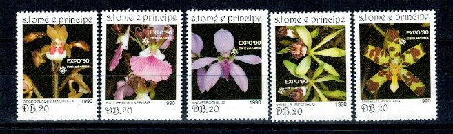 Sao Tome 1990 - Flori, orhidee, serie neuzata