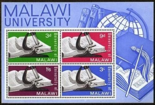 Malawi 1965 - Universitatea, microscop, bloc neuzat