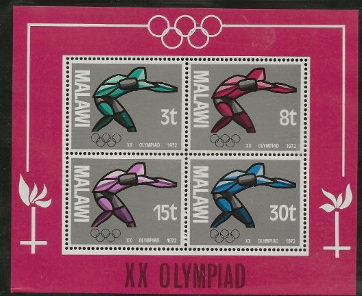 Malawi 1972 - Jocurile Olimpice, bloc neuzat