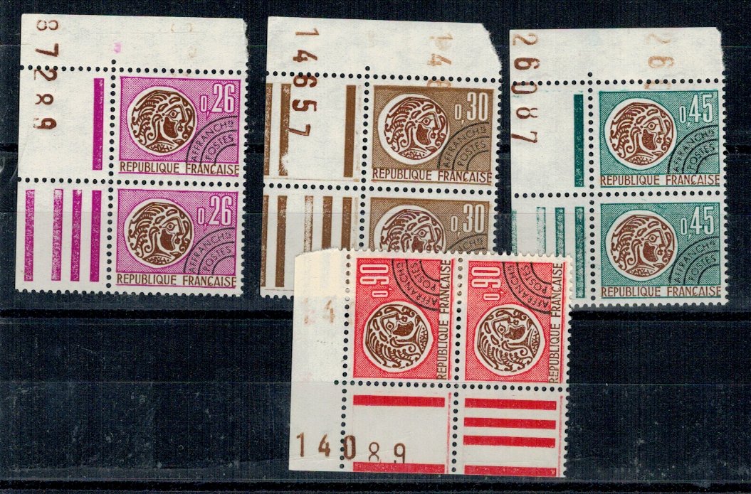 Franta 1971 - Monede celtice, serie perechi preobliterate, eroar