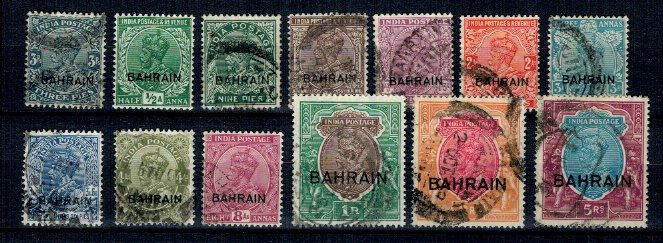 Bahrain 1933 - George V, Mi.No. 1-10, 12-14 serie inc.