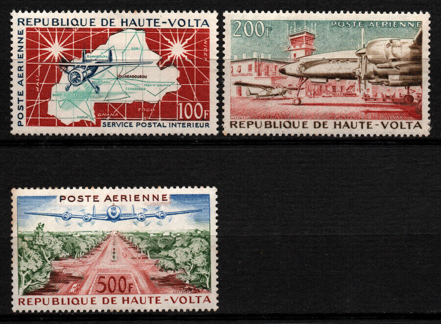 Haute Volta 1961 - avioane, aeroportul Ouagadougou, serie neuzat