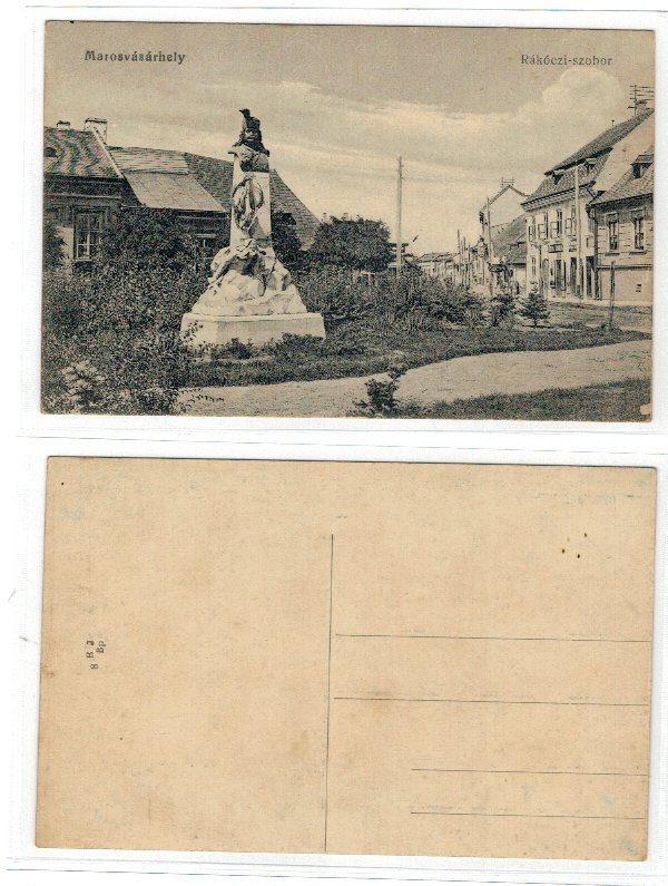 Targu Mures 1910(aprox.) - Statuia Rakoczi, ilustrata necirculat