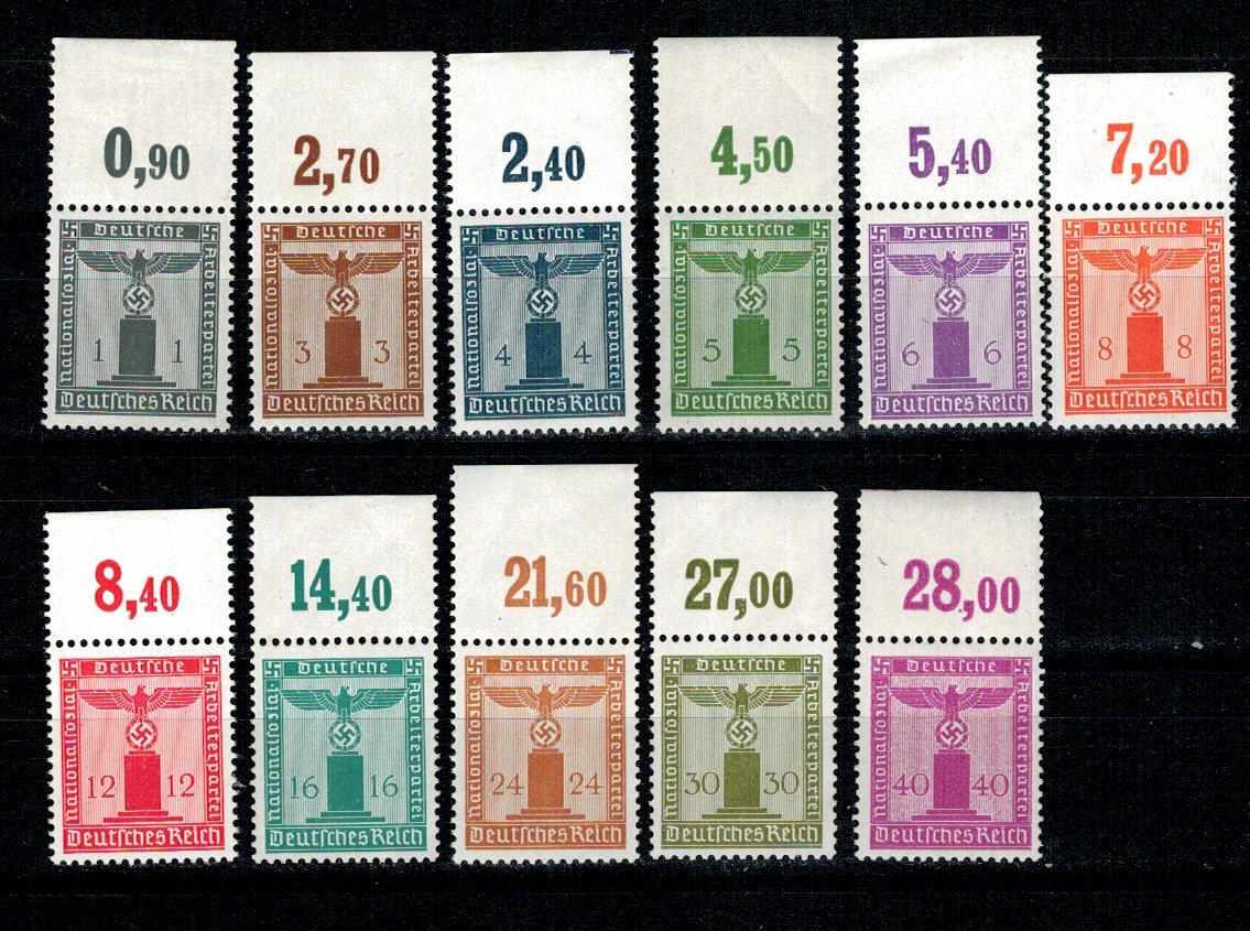 Deutsches Reich 1942/44 - Partei Dienstmarken, serie neuzata cu