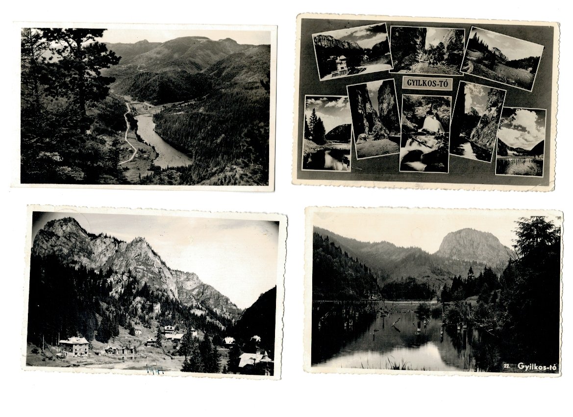 Lacul Ghilcos(Rosu), Borsec - Lot 4 carti postale anii 1940