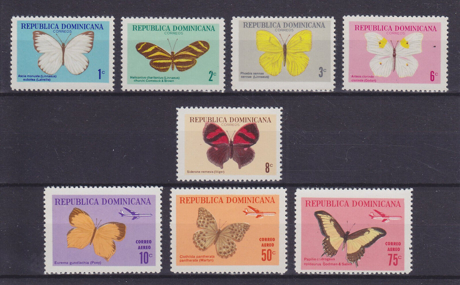Dominican Republic 1966 - Fluturi, serie neuzata