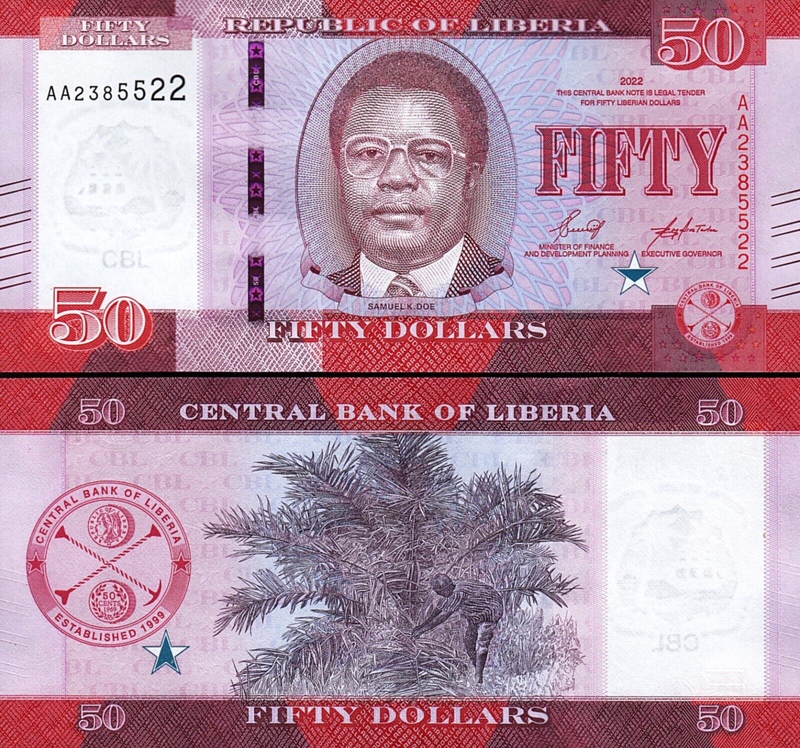 Liberia 2022 - 50 dollars UNC