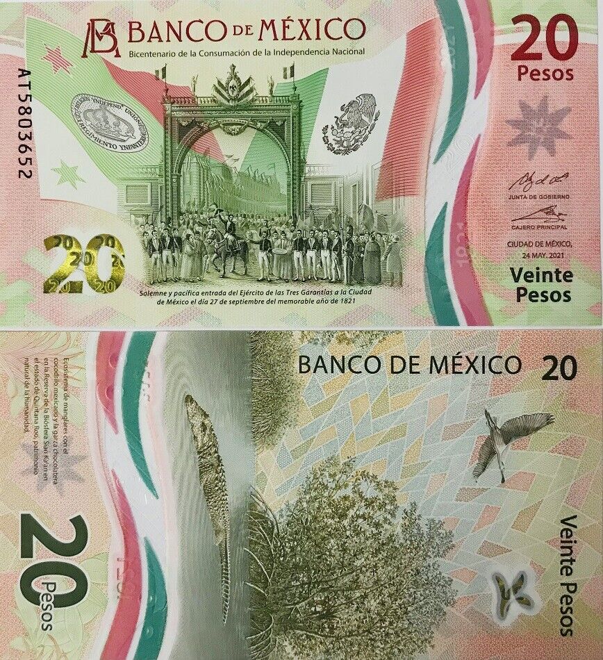 Mexic 2021 - 20 pesos, comemorativa, polimer, UNC