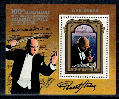 DPR Korea 1980 - Robert Stolz, dirijor, muzica, colita neuzata