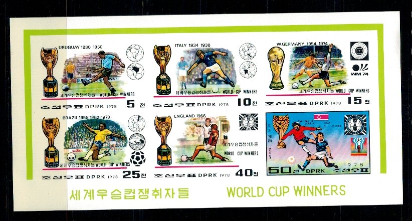 DPR Korea 1978 - CM fotbal, campioni, KLB ndt neuzat