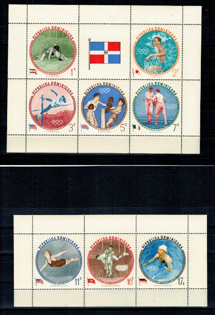 Dominican Republic 1960 - JO Melbourne, medaliati, blocuri neuza