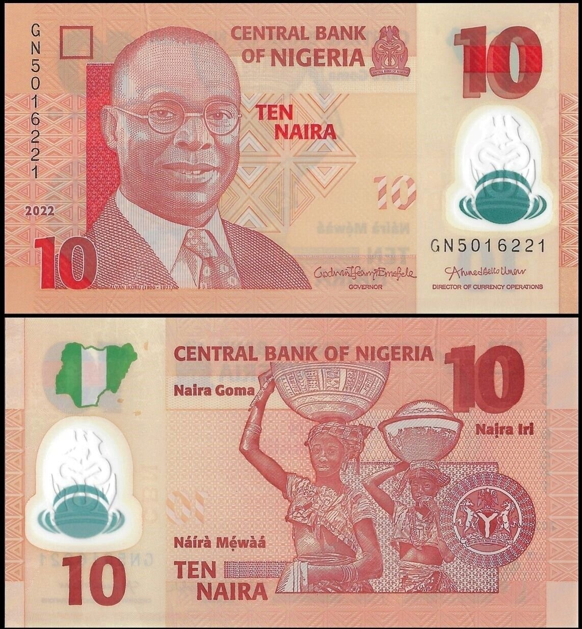Nigeria 2022 - 10 naira UNC