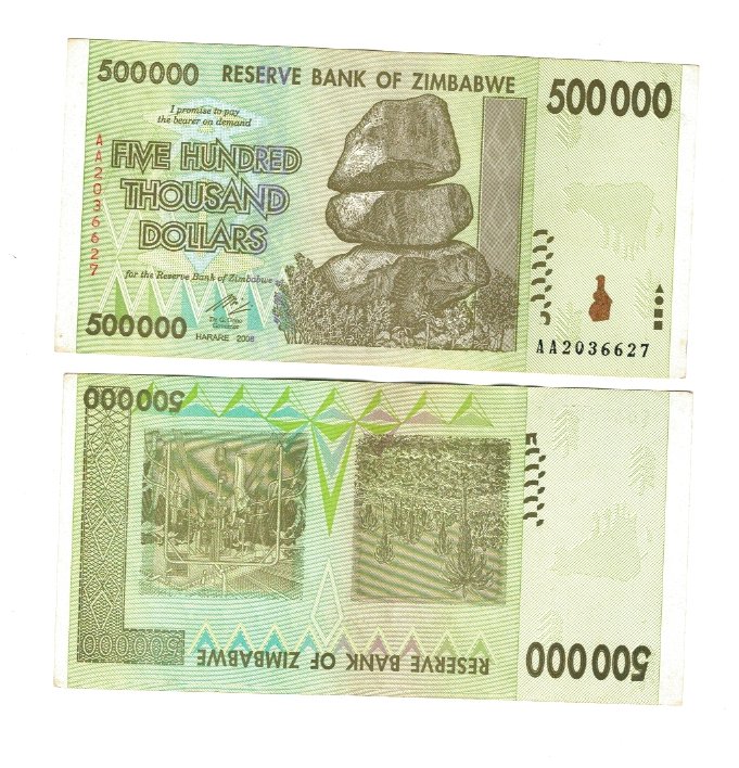 Zimbabwe 2008 - 500.000 dollars XF+