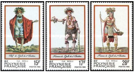Polinezia Franceza 1983 - Costume traditionale, serie neuzata