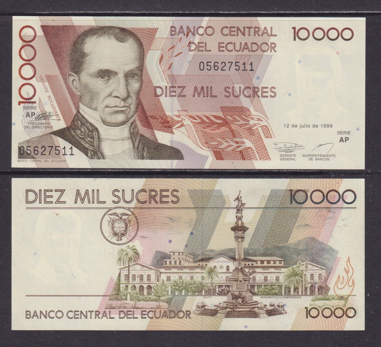 Ecuador 1999 - 10000 sucres UNC
