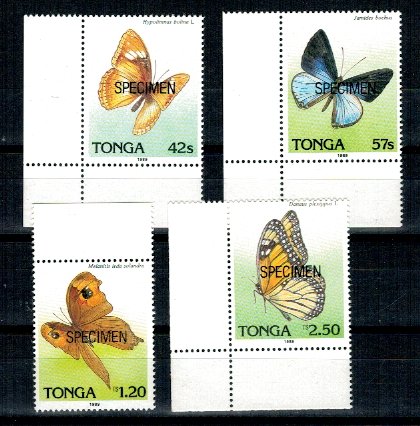 Tonga 1989 - Fluturi, serie neuzata SPECIMEN