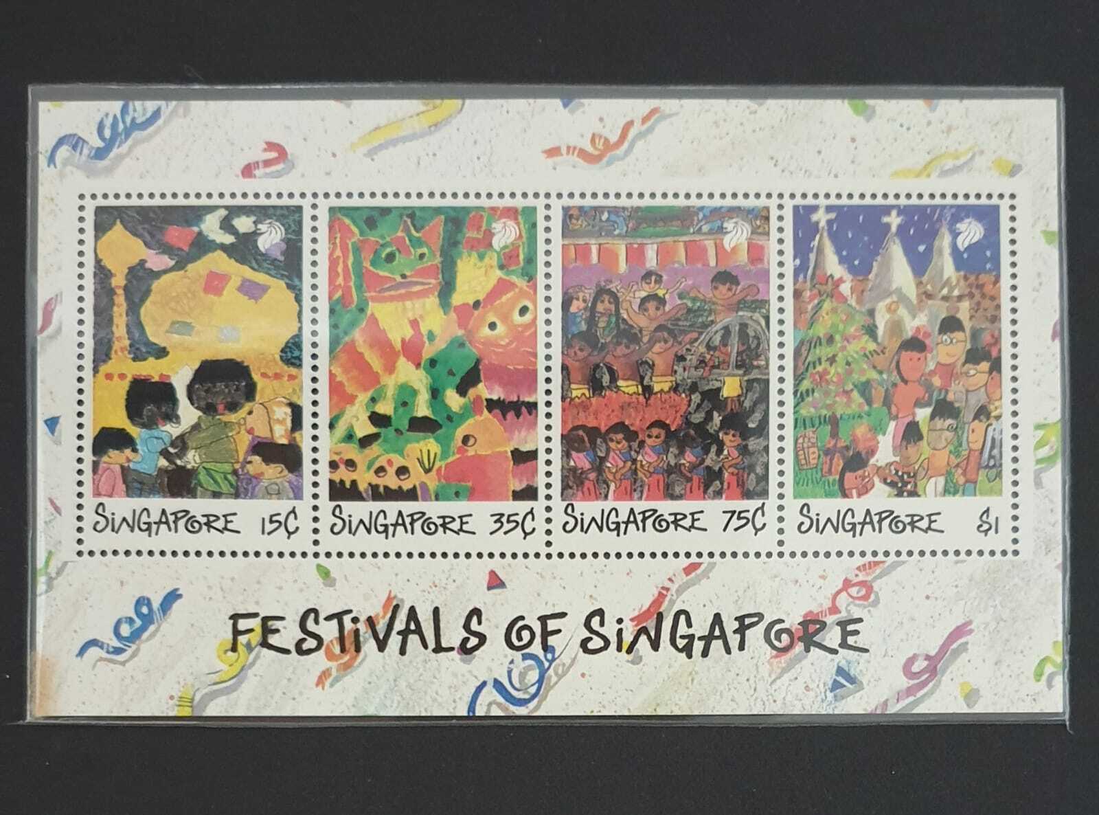Singapore 1989 - Festivaluri, desene de copii, colita neuzata