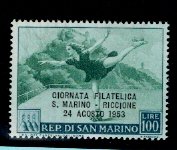 San Marino 1953 - Expo Riccione, supratipar, neuzat