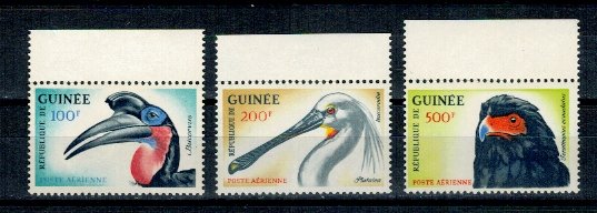 Guinea 1962 - Pasari, Posta Aeriana, Mi161-163 neuzate