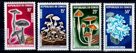 Congo 1970 - Ciuperci, serie incompleta, neuzata