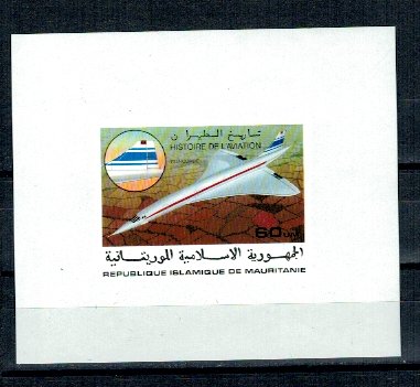 Mauritania 1977 - Concorde, Mi580, colita ndt DELUXE