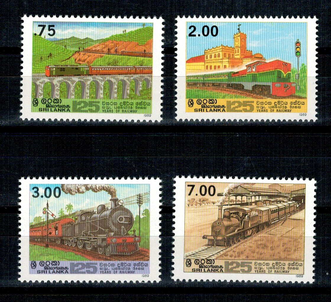 Sri Lanka 1989 - Locomotive, trenuri, serie neuzata