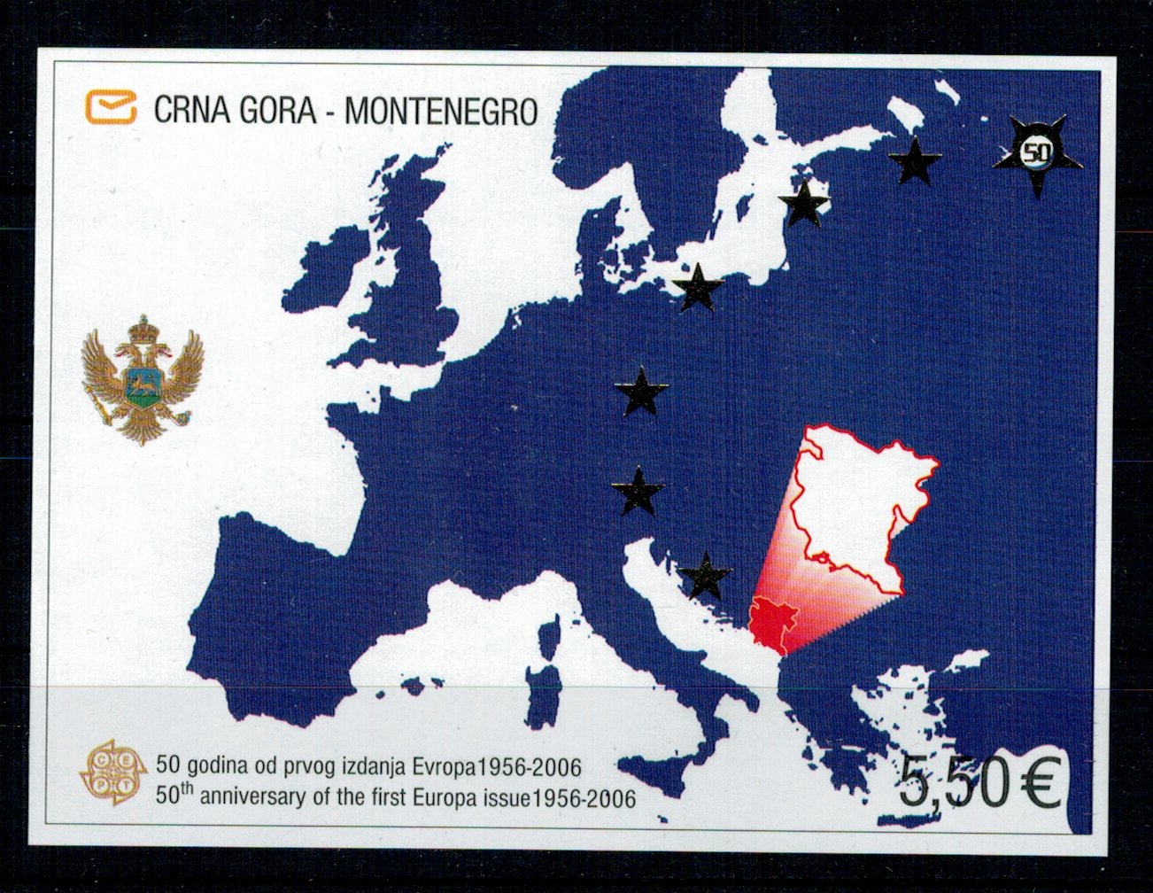 Muntenegru 2006 - Europa, colita nedantelata neuzata