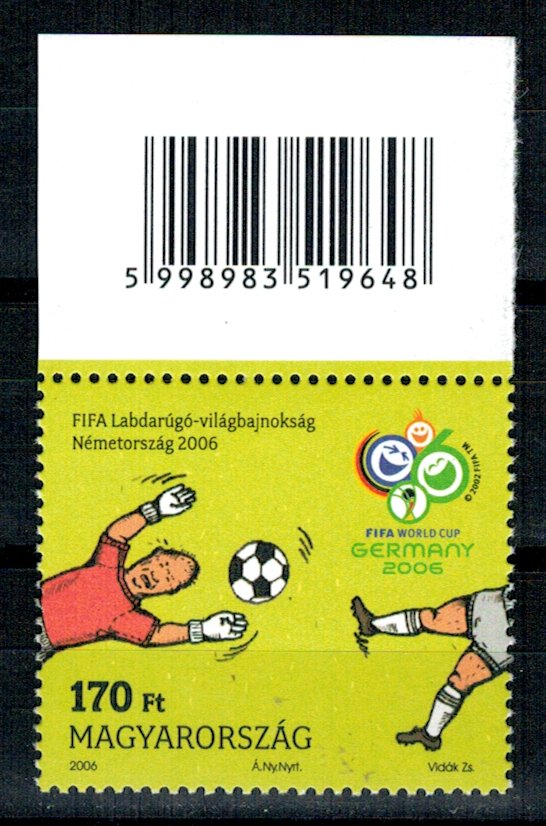Ungaria 2006 - CM fotbal, cu cod de bare, neuzata