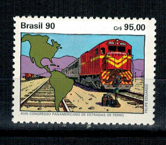 Brazilia 1990 - Locomotiva, cai ferate, neuzat