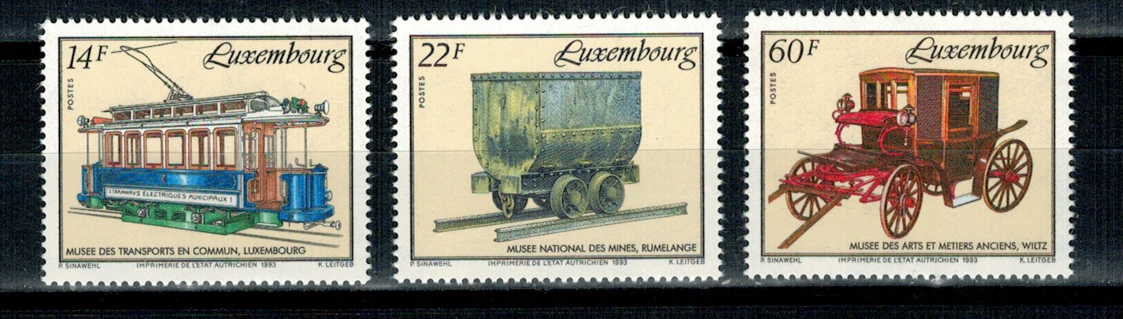 Luxemburg 1993 - Mijloace de transport, serie neuzata