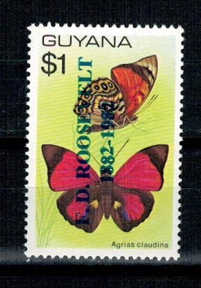 Guyana 1982 - Fluturi, supratipar Roosevelt, neuzat