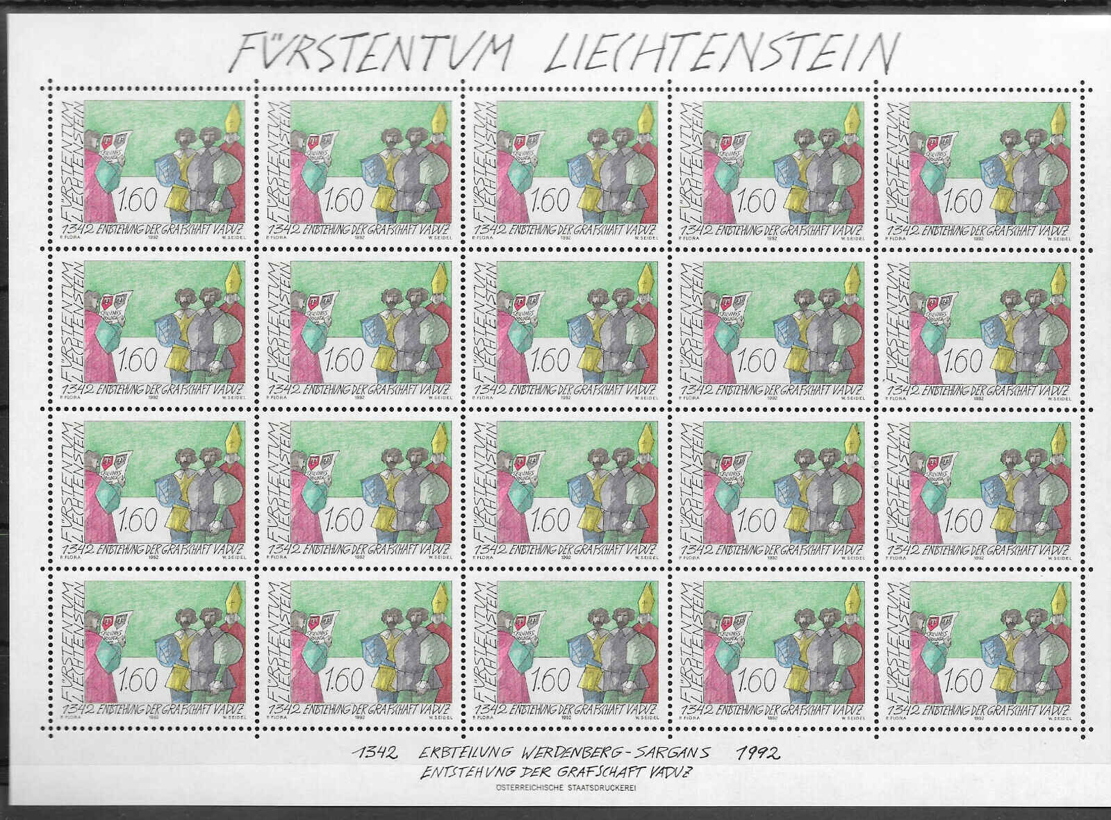 Liechtenstein 1992 - Vaduz, KLB neuzat