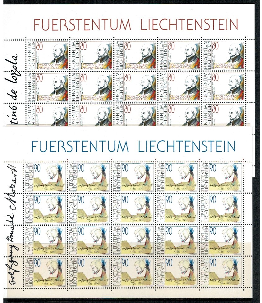 Liechtenstein 1991 - Mozart, serie KLB neuzate