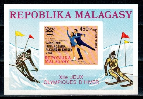 Madagascar 1976 - JO Innsbruck, medaliati, colita ndt neuzata