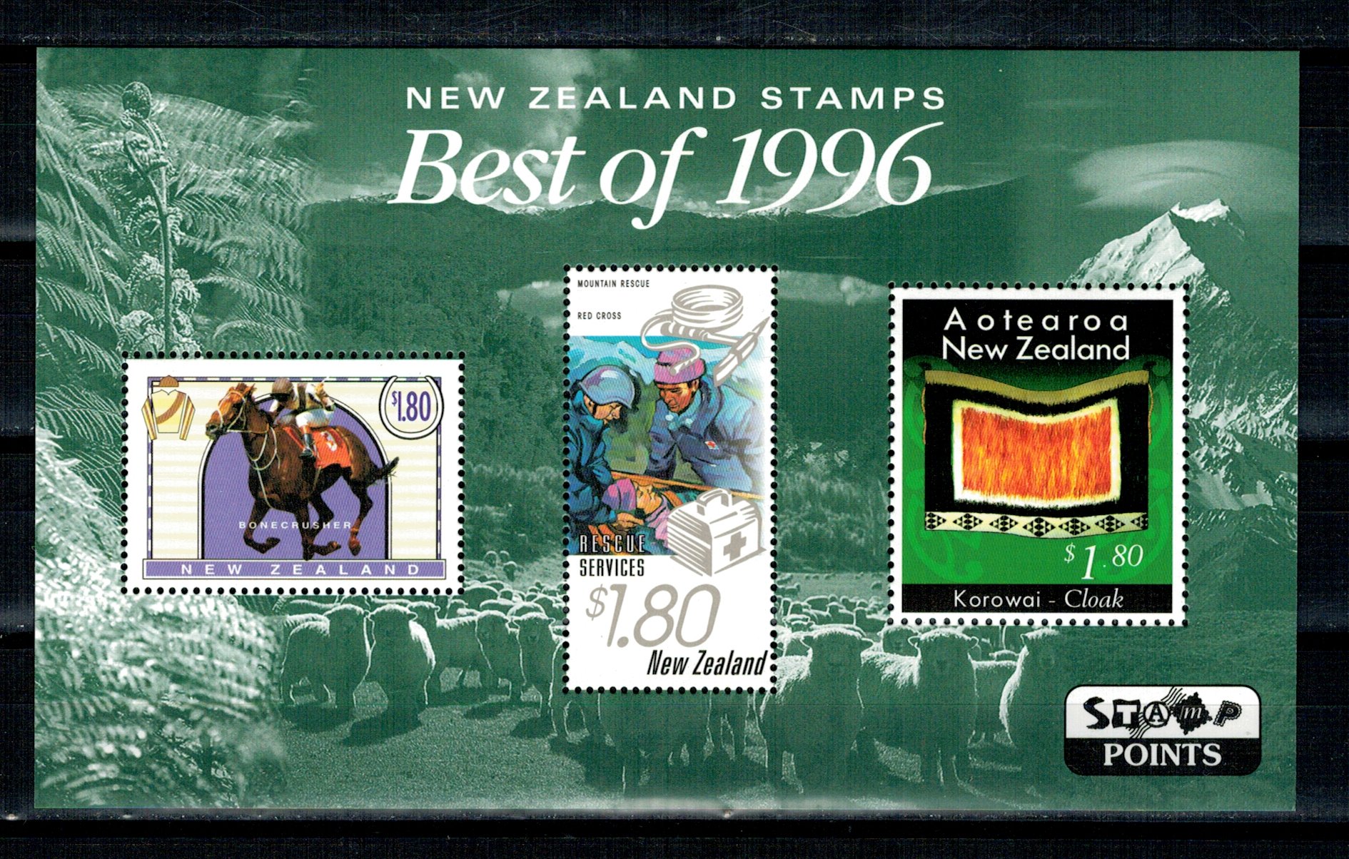 New Zealand 1997 - Best of 1996 stamps, bloc neuzat