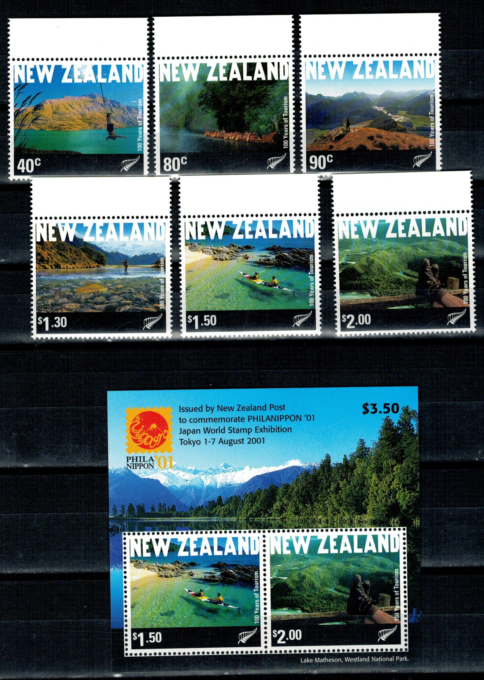 New Zealand 2001 - Turism, vederi, serie+bloc neuzat