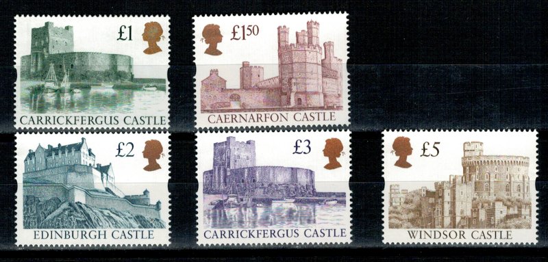 Marea Britanie 1992-1995 - Castele, uzuale, serie neuzata