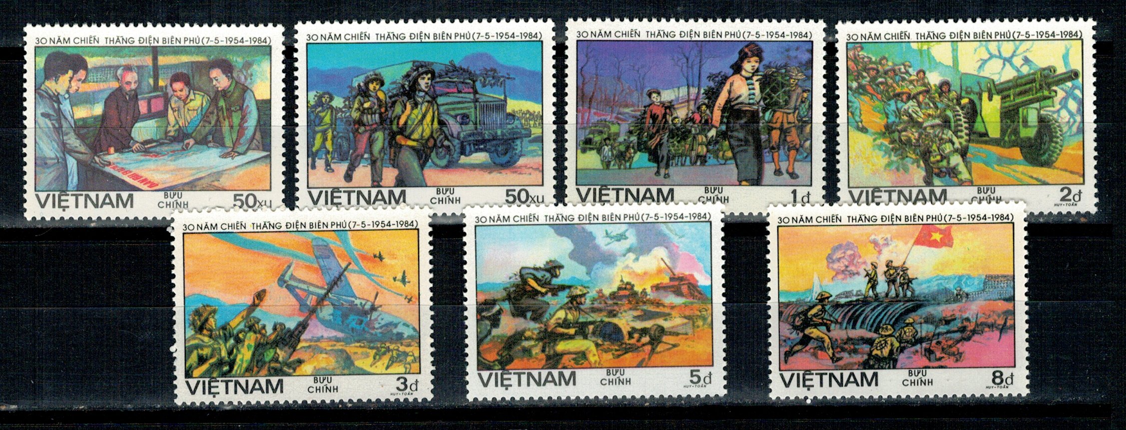 Vietnam 1984 - Batalia de la Dien Bien Phu, picturi, serie neuza