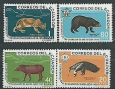 Ecuador 1960 - Fauna, animale, serie neuzata